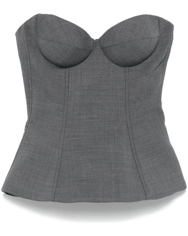 Giuseppe di Morabito Top mit Corsage - Grau Grau