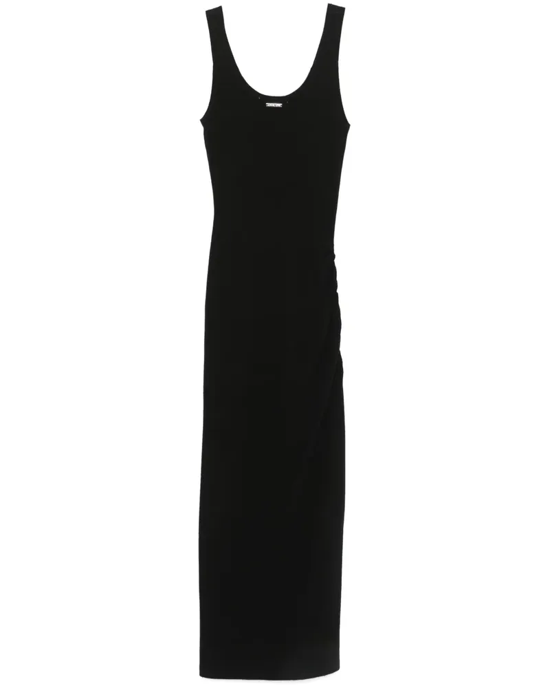 Michael Kors Geripptes Midikleid - Schwarz Schwarz