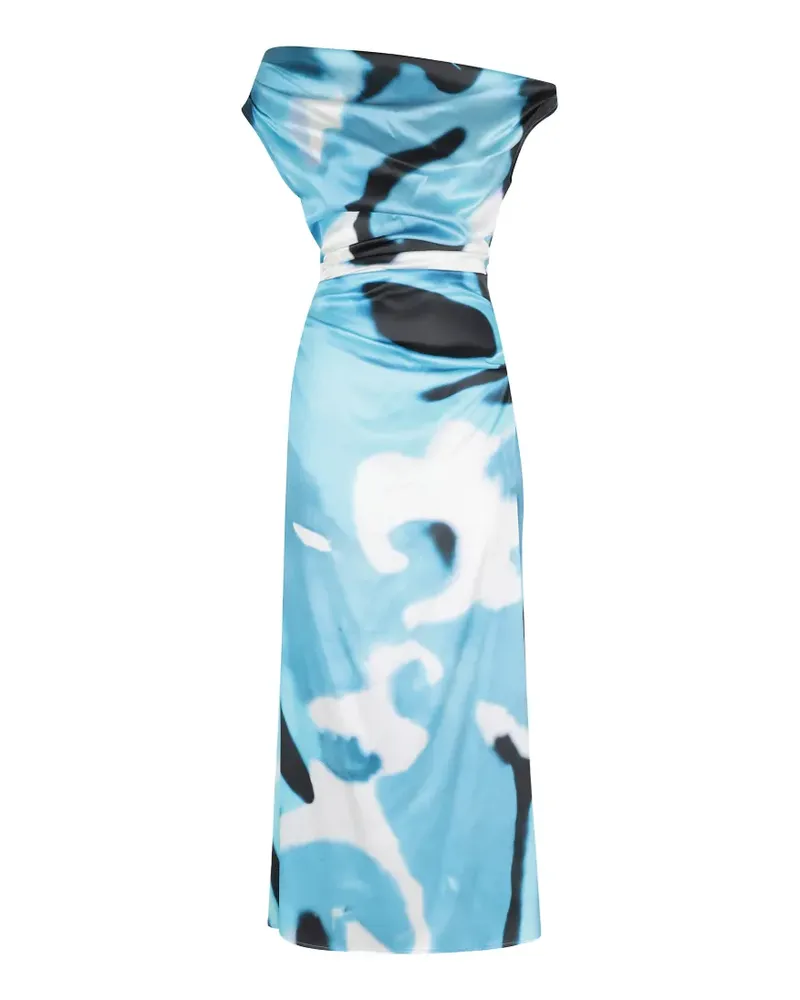 STAUD Phare one-shoulder belted dress - Blau Blau