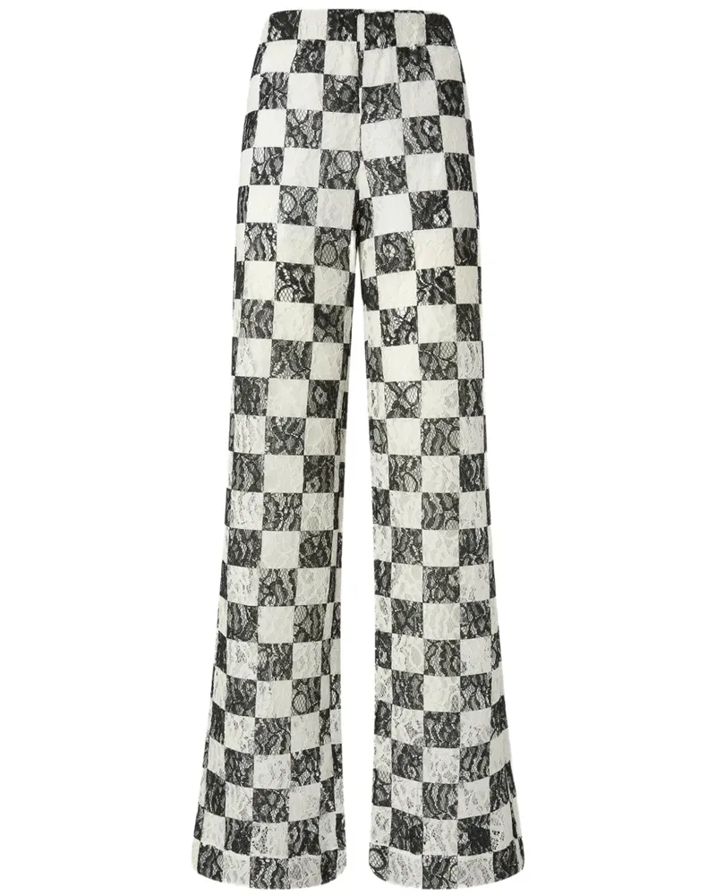 Pinko Karierte Palazzohose - Weiß Weiß