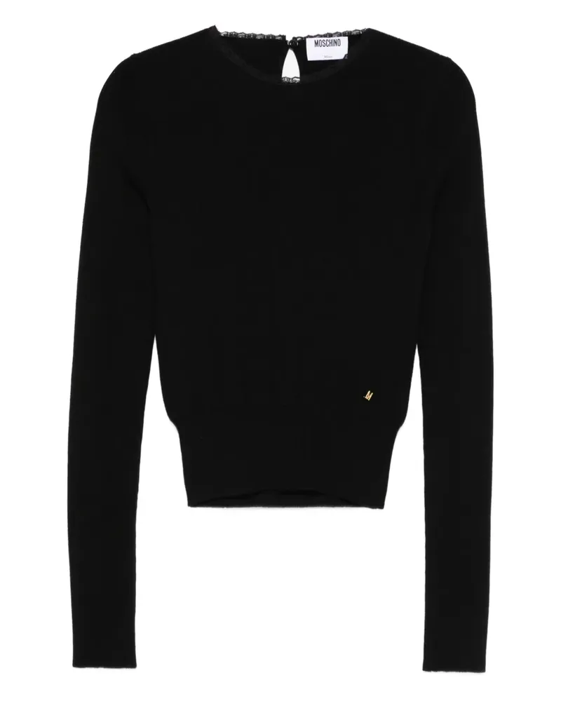 Moschino Pullover mit Spitzenbesatz - Schwarz Schwarz