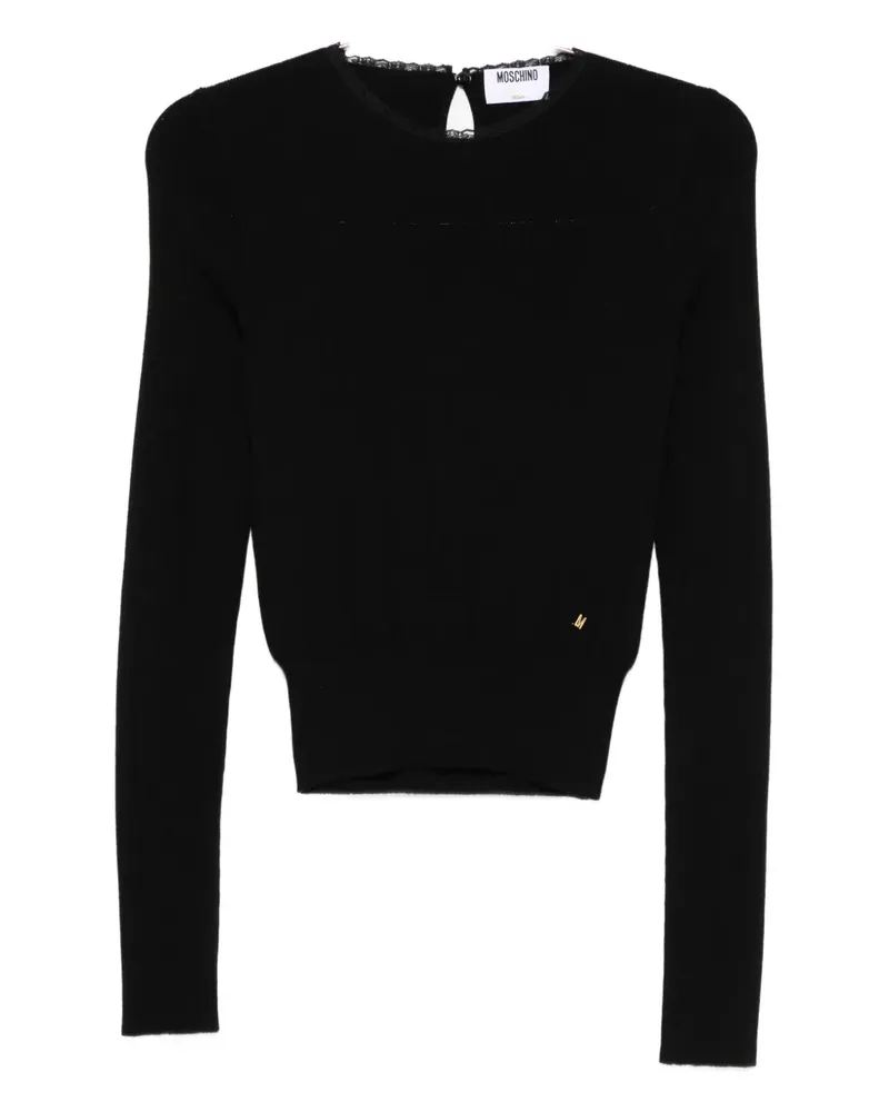 Moschino Pullover mit Spitzenbesatz - Schwarz Schwarz