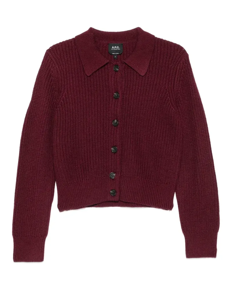 A.P.C. Gerippter Cardigan - Rot Rot