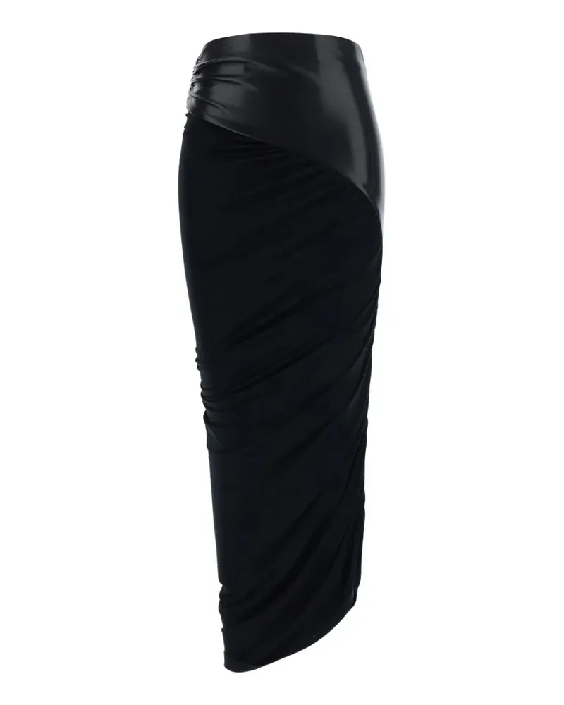 ANDAMANE ruched panelled midi skirt - Schwarz Schwarz