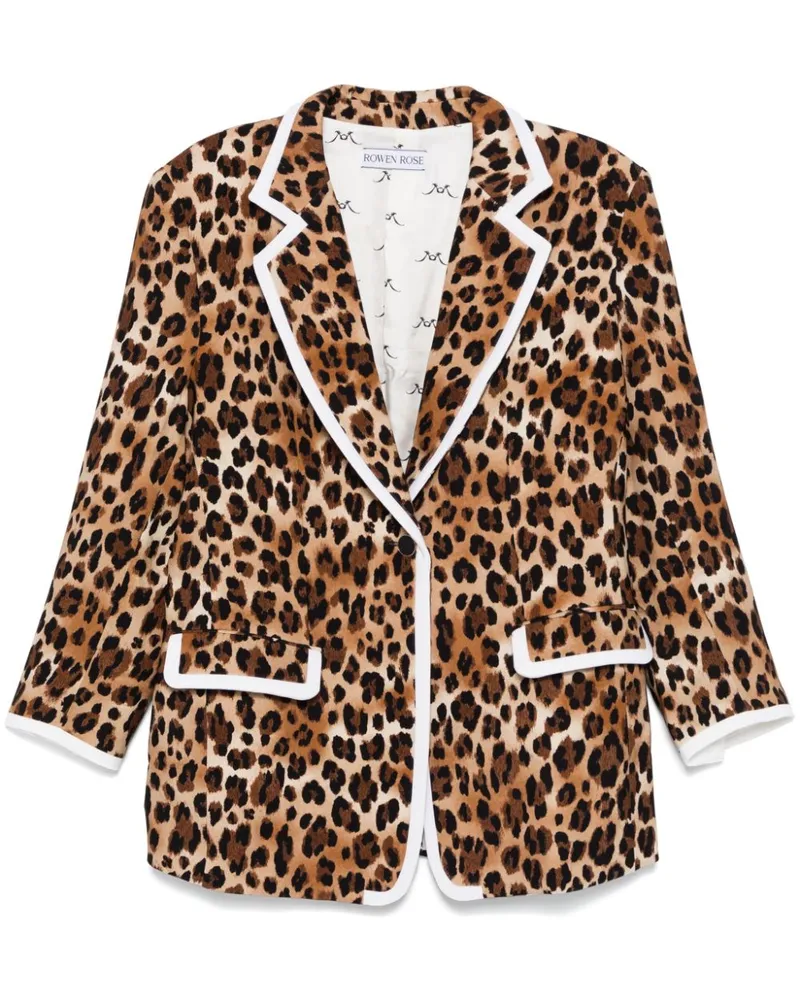 Rowen Rose Sakko mit Leoparden-Print - Nude Nude