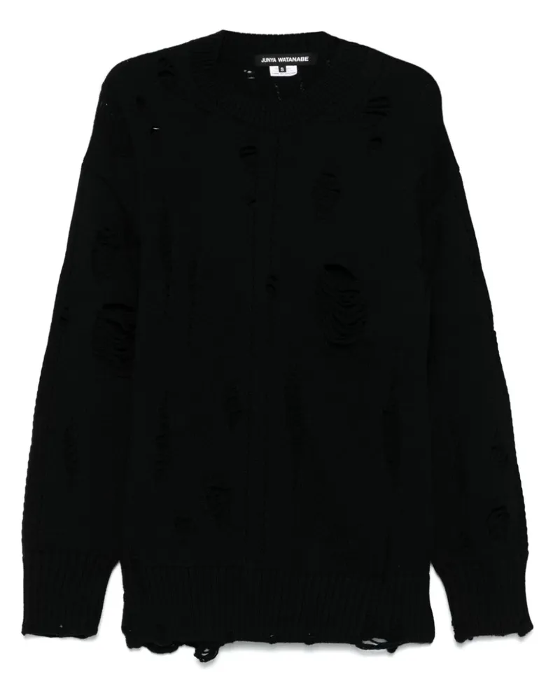 Junya Watanabe Pullover im Distressed-Look - Schwarz Schwarz