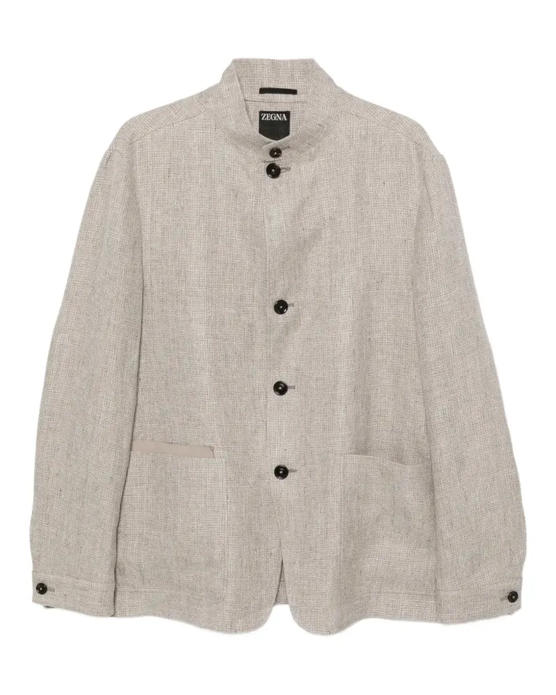 Ermenegildo Zegna Geknöpfte Leinenjacke - Nude Nude