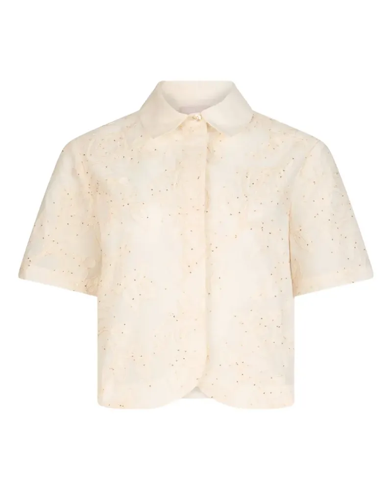 Liu Jo Hemd mit Blumenstickerei - Nude Nude