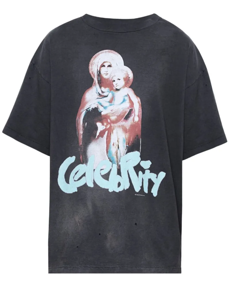 SAINT MXXXXXX T-Shirt mit grafischem Print Schwarz