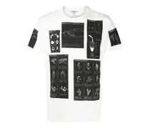 all-over graphic-print T-shirt - Weiß
