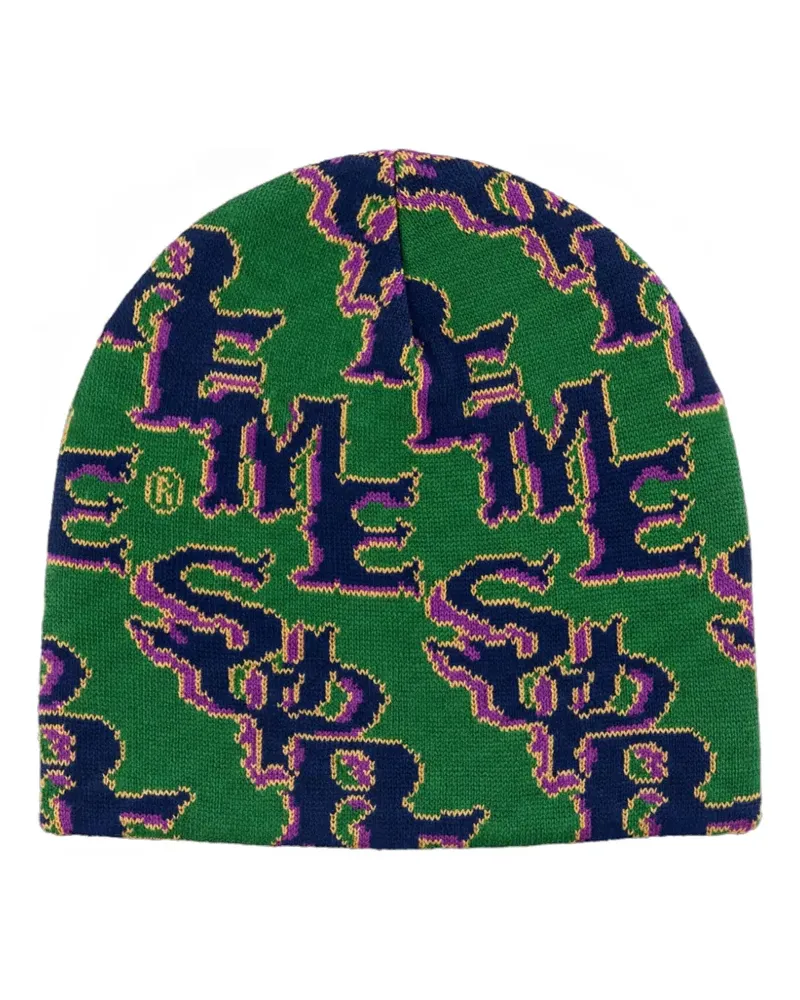 Supreme Being Slanted Gothic outline beanie - Grün Grün