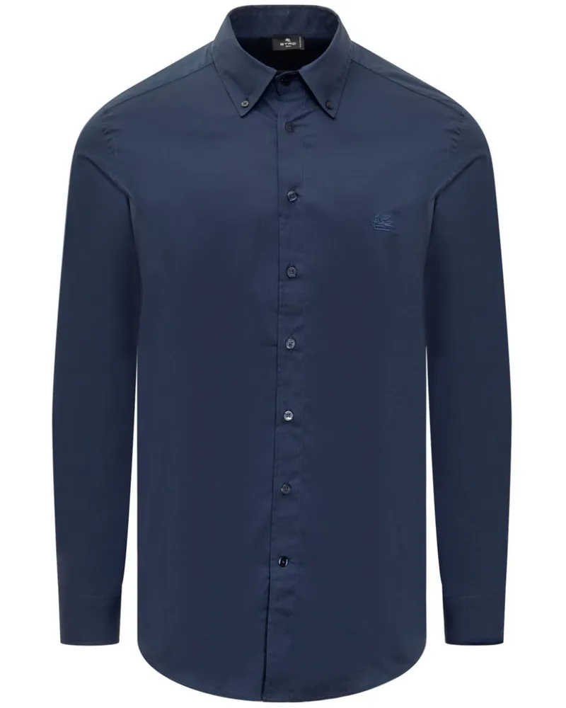 Etro Hemd mit Logo-Stickerei - Blau Blau