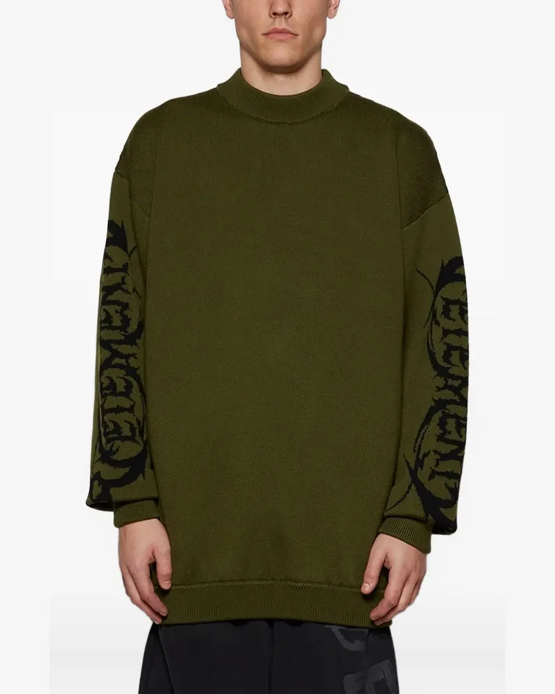 VETEMENTS Pullover mit Logo-Ärmeln - Grün Grün
