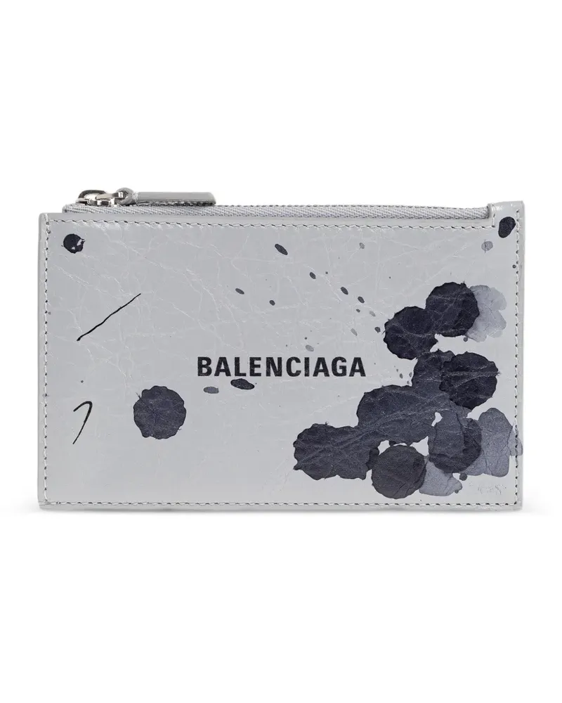 Balenciaga Splatter Kartenetui mit Reißverschluss - Grau Grau