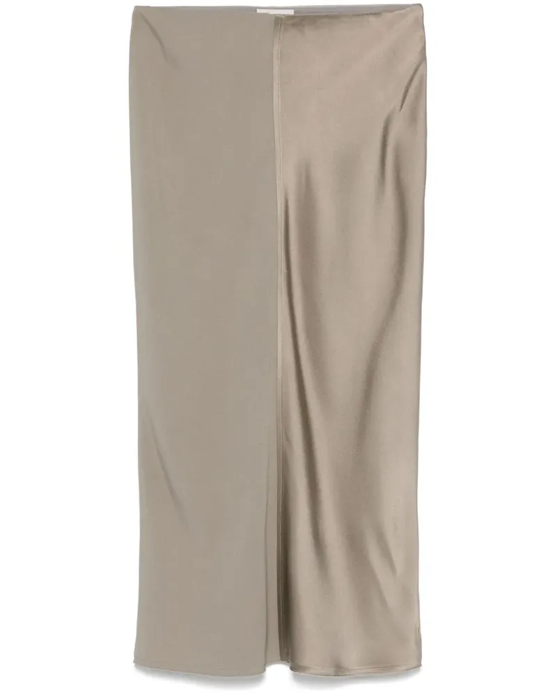 AMI Paris Midirock aus Satin - Grau Grau