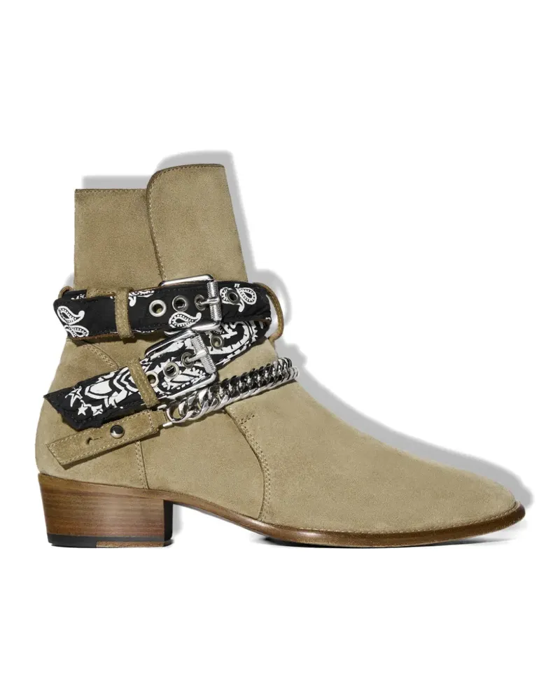 Amiri bandana chain-link boots - Nude Nude