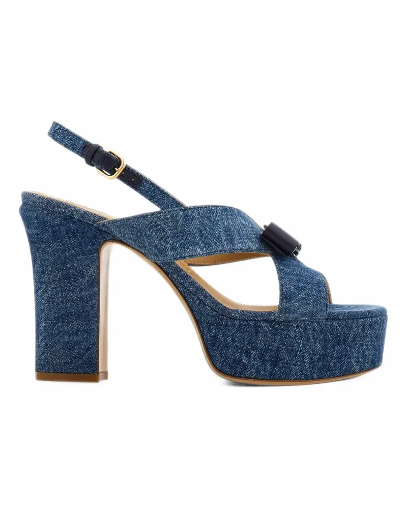 Ferragamo Vara Plateau-Sandalen mit Schleife - Blau Blau