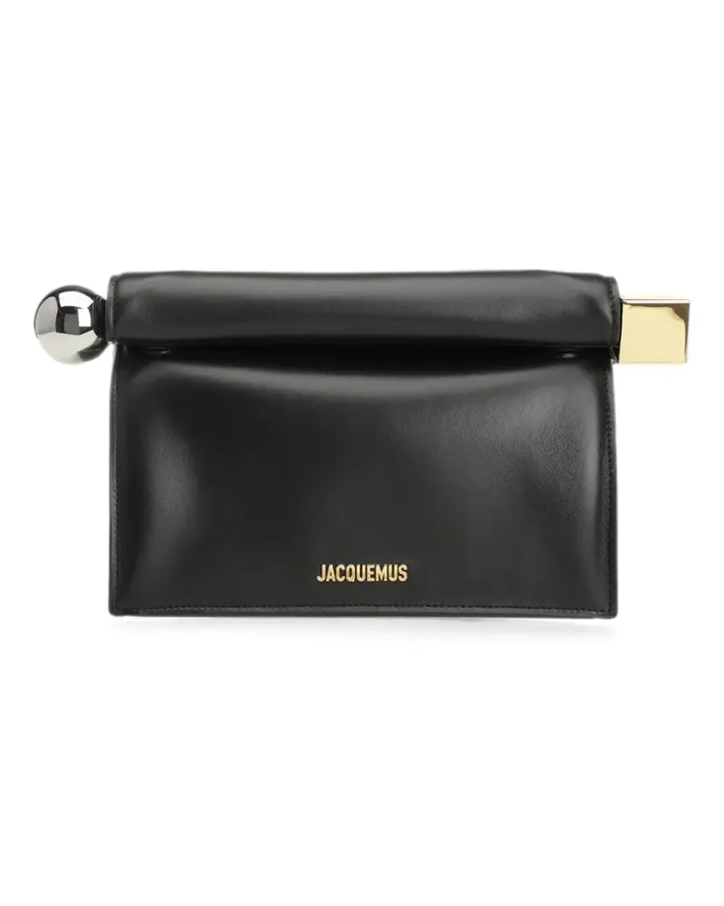 Jacquemus The Rond Carré leather clutch bag - Schwarz Schwarz