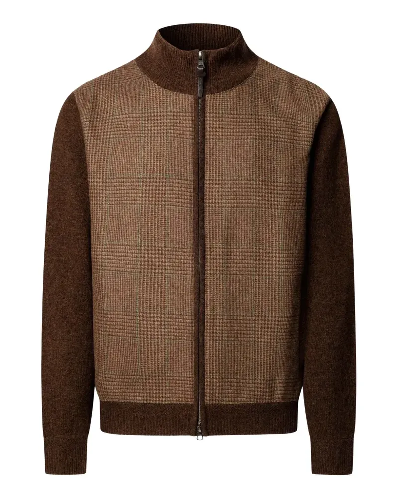 Hackett Cardigan mit Prince of Wales-Karo - Braun Braun