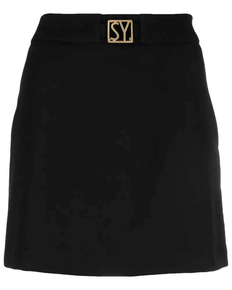 Seventy Minirock mit Logo-Schild - Schwarz Schwarz