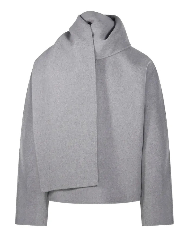 Max Mara Geknöpfter Mantel mit Schaldetail - Grau Grau