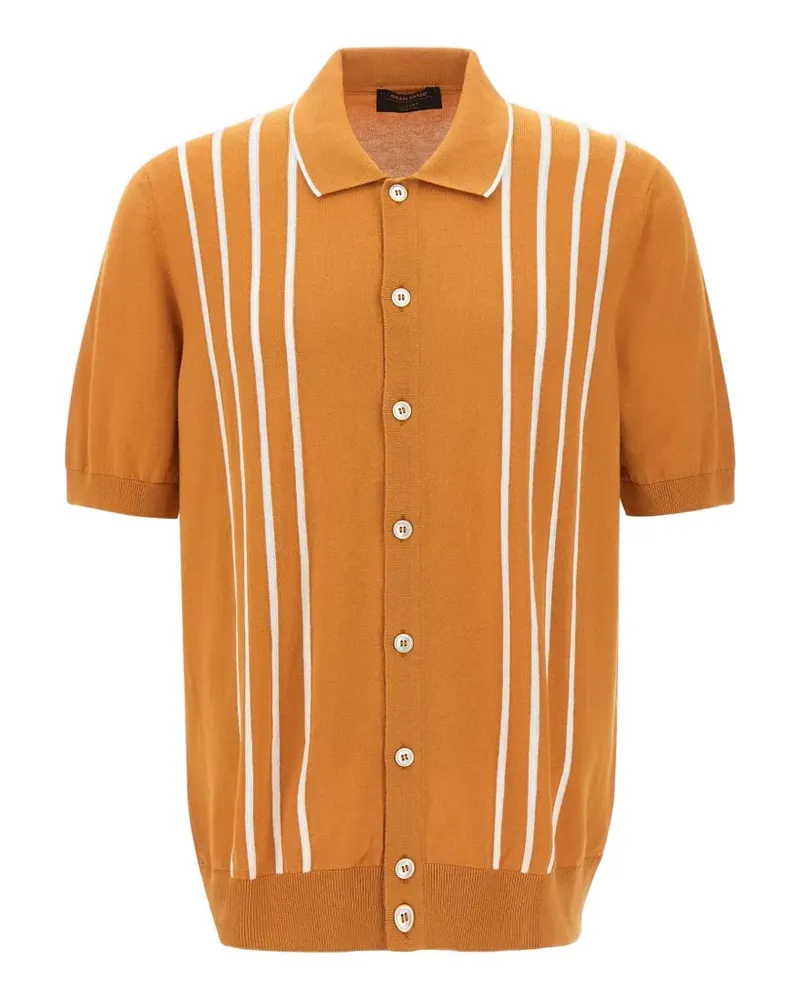 Gran Sasso striped-detail shirt - Orange Orange