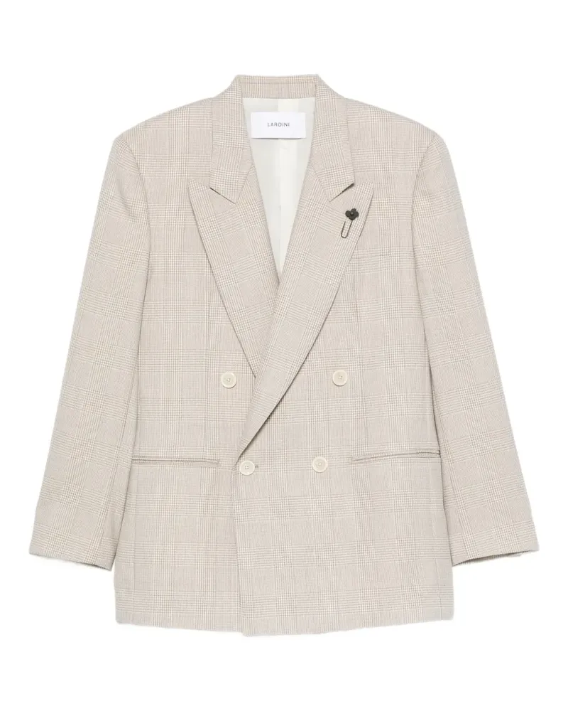 LARDINI houndstooth-pattern double-breasted blazer - Nude Nude