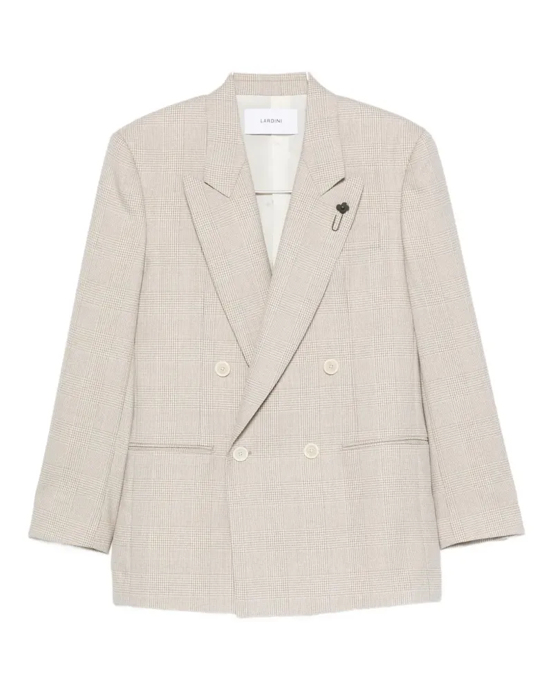 LARDINI houndstooth-pattern double-breasted blazer - Nude Nude