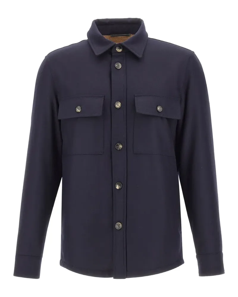 Jacob Cohën Hemdjacke mit Knopfleiste - Blau Blau