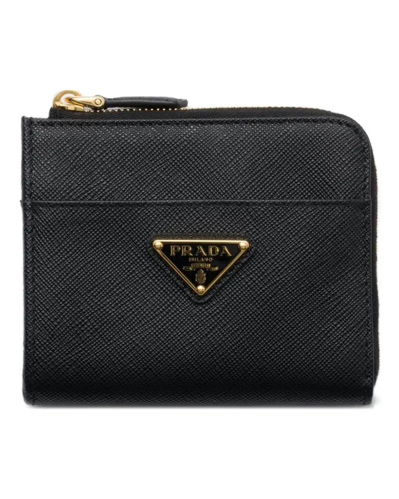 Prada Kleines Portemonnaie mit Triangel-Logo - Schwarz Schwarz
