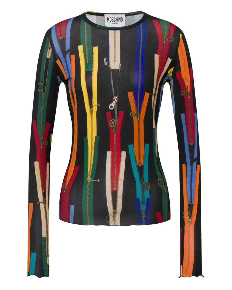 Moschino T-Shirt mit abstraktem Muster - Schwarz Schwarz