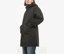 Langer Kapuzenmantel - Schwarz