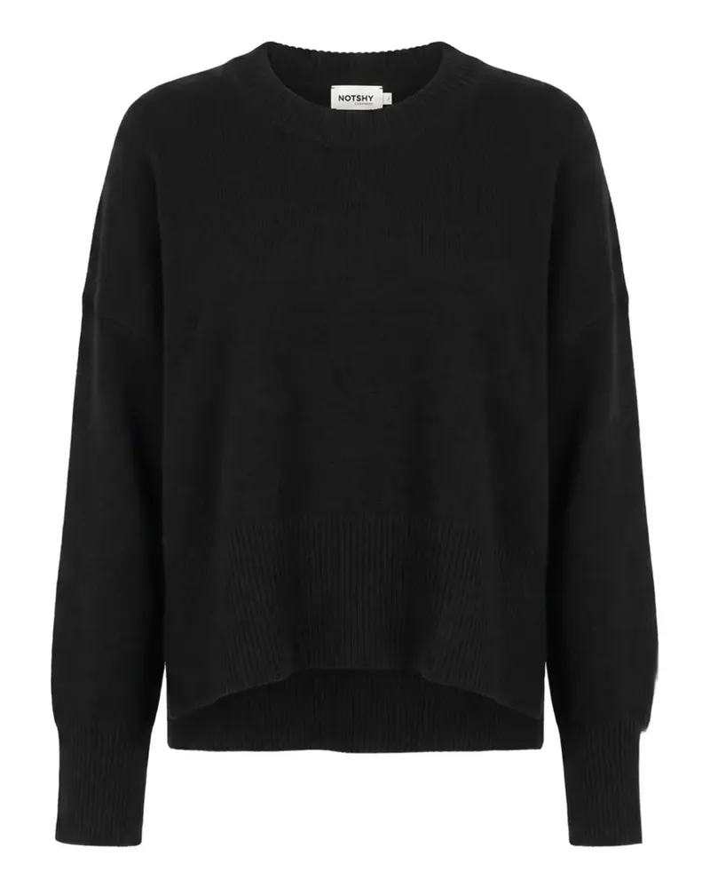 Not Shy Gerippter Kaschmirpullover - Schwarz Schwarz