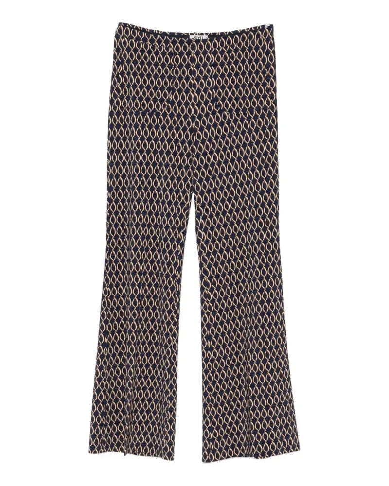 SIYU Ausgestellte Hose mit geometrischem Print - Blau Blau