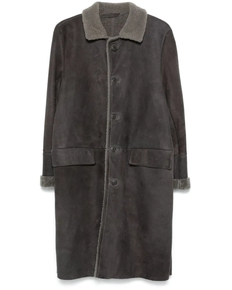 Salvatore Santoro Mantel aus Wildleder - Grau Grau