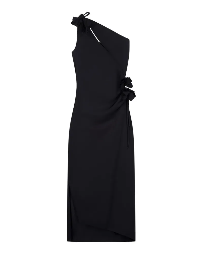 COPERNI Asymmetrisches Minikleid mit Blumen - Schwarz Schwarz