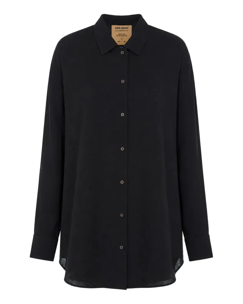 Uma Wang Hemd mit Jacquardmuster - Schwarz Schwarz