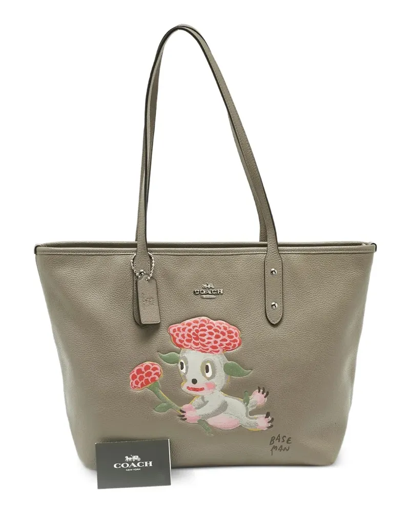 Coach leather illustration tote bag - Grau Grau
