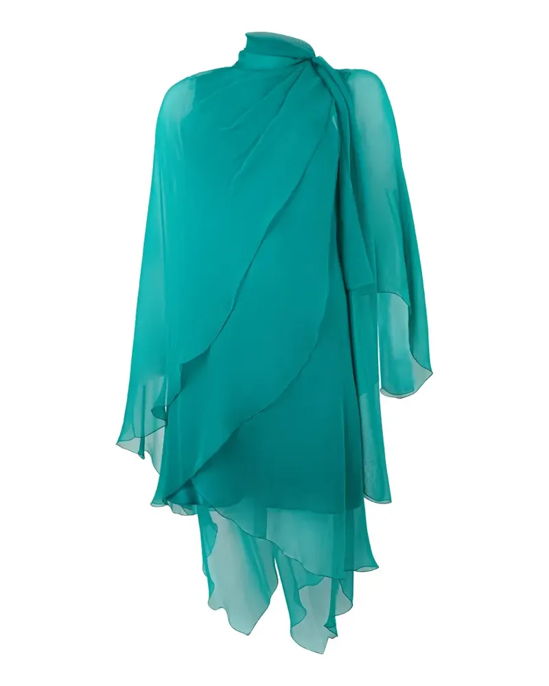Alberta Ferretti Asymmetrisches Midikleid im Layering-Look - Blau Blau