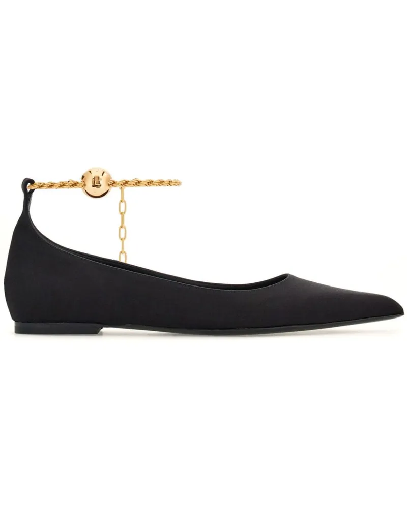 Ferragamo Mules mit Kettendetail - Schwarz Schwarz