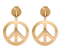 Ohrclips mit Friedenszeichen - Gold