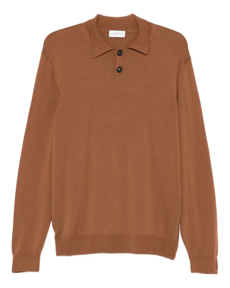 Ballantyne Langärmeliges Poloshirt - Braun Braun