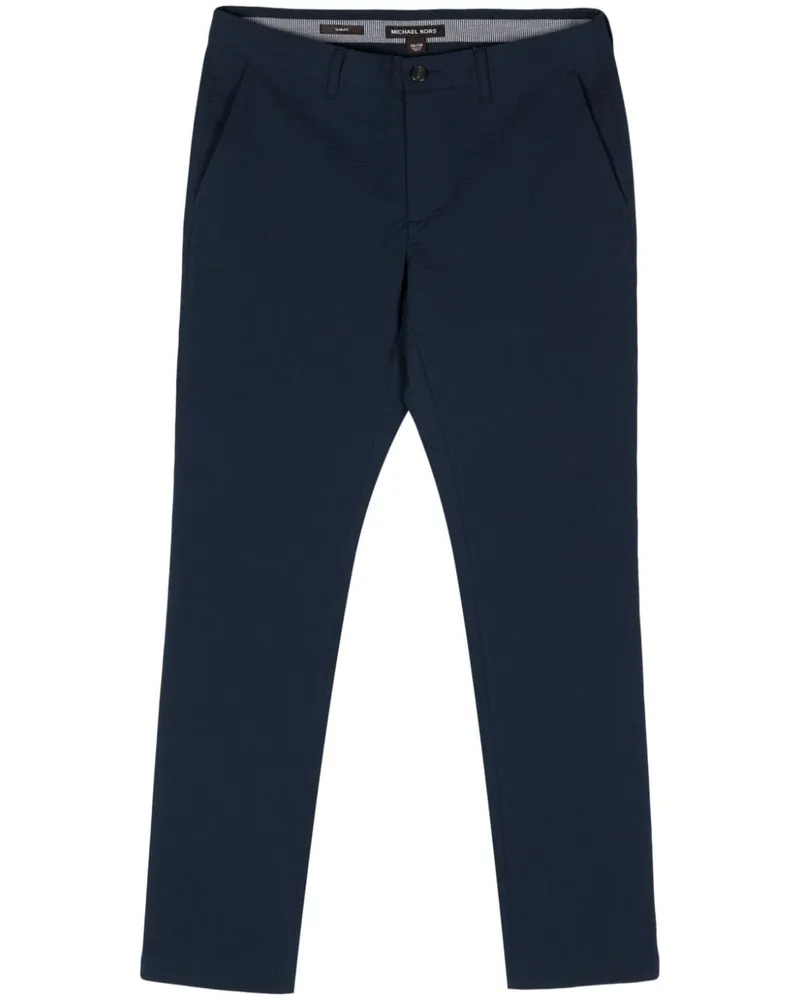 Michael Kors Gerade Seersucker-Hose - Blau Blau