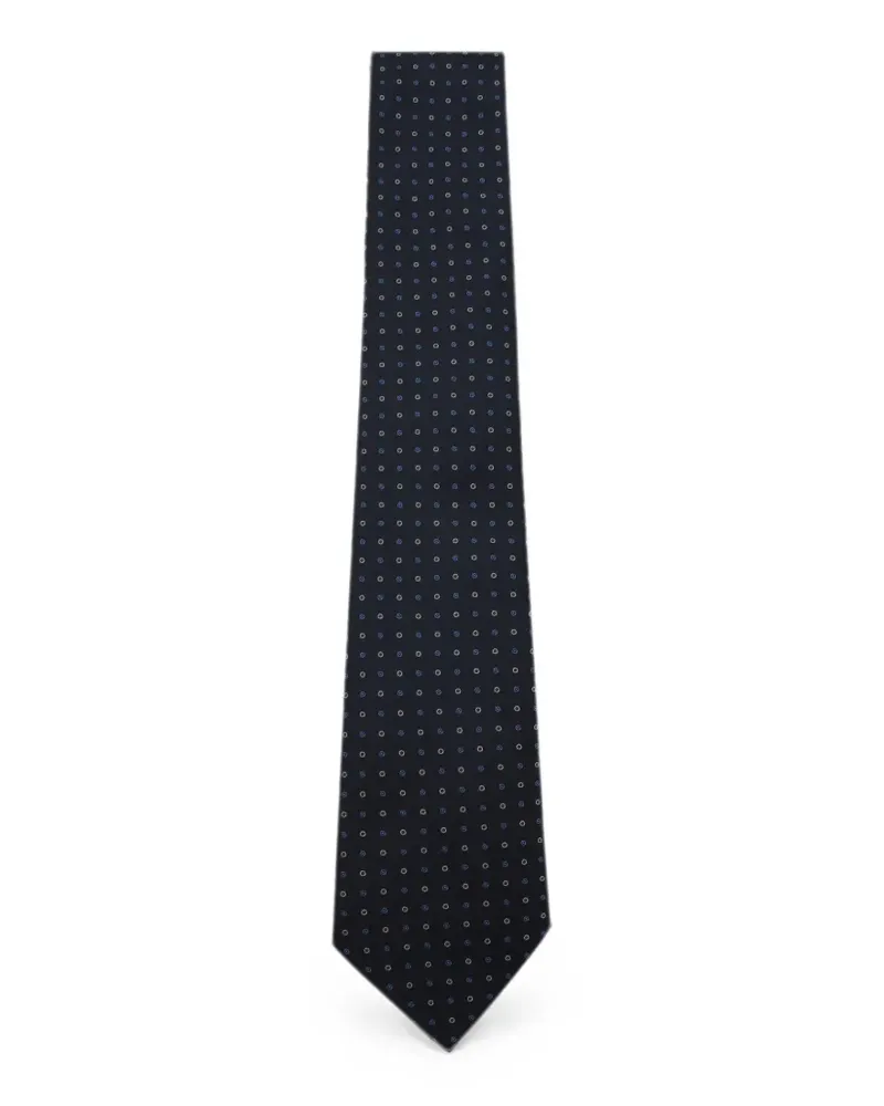 Canali geometric-print silk tie - Blau Blau