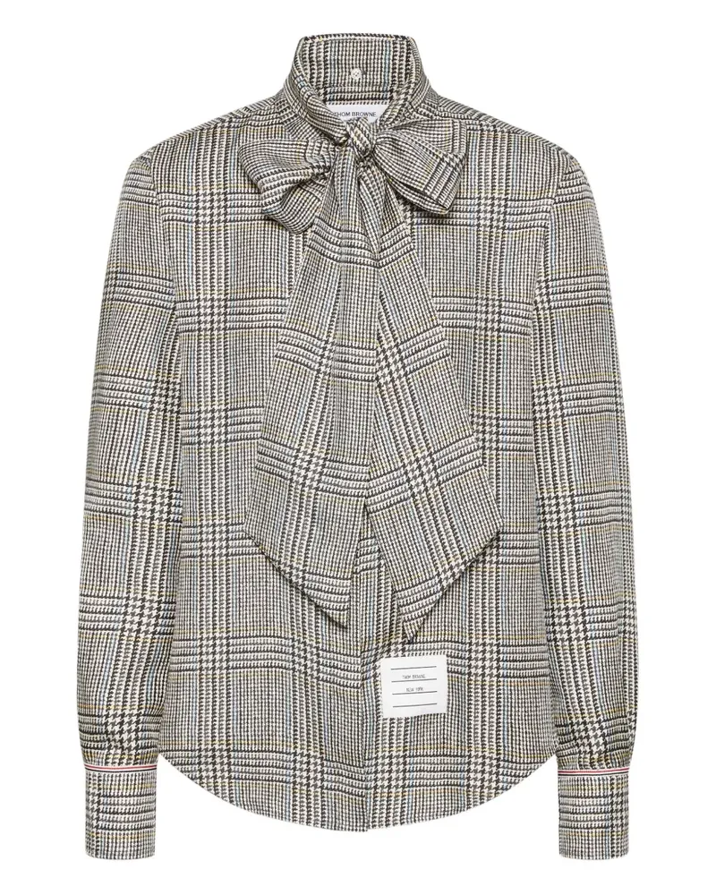 Thom Browne Fliegenhemd mit Hahnentrittmuster - Schwarz Schwarz