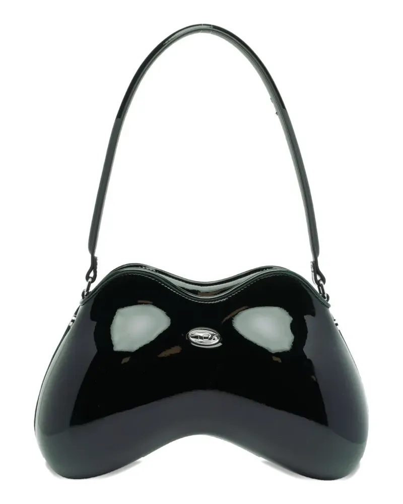 Diesel Mittelgroße Schultertasche mit Double-D - Schwarz Schwarz