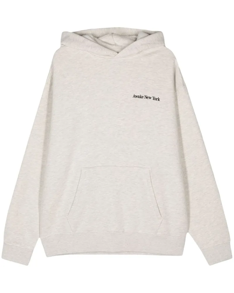 AWAKE NY Hoodie mit Serif-Logo Grau