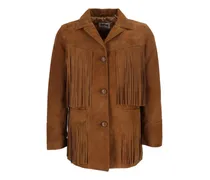 Wildlederjacke mit Fransen - Braun