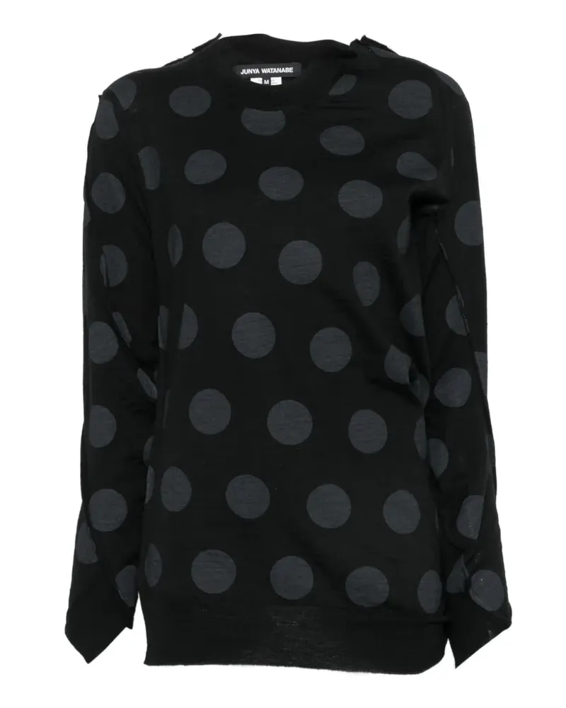 Junya Watanabe polka-dot sweater - Schwarz Schwarz