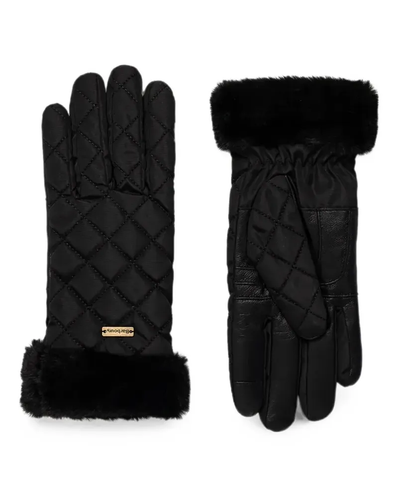 Barbour quilted leather gloves - Schwarz Schwarz
